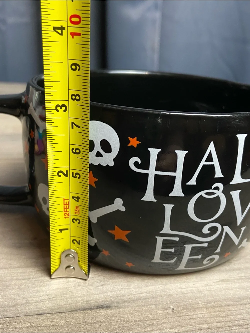 Holiday Home Halloween‎ Skull & Bones Black Ceramic Mug